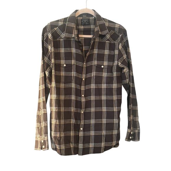 Lucky Brand Other - Lucky Brand California Fit Plaid Pearl Snap Shirt Mens M Country Ranch Western